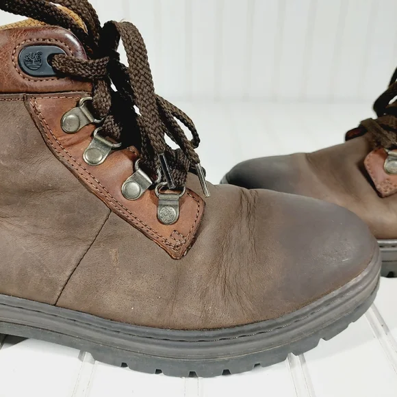 Timberland 1234 242 Hiking Nubuck Leather Brown Lace Up Boots X374 - Picture 9 of 11
